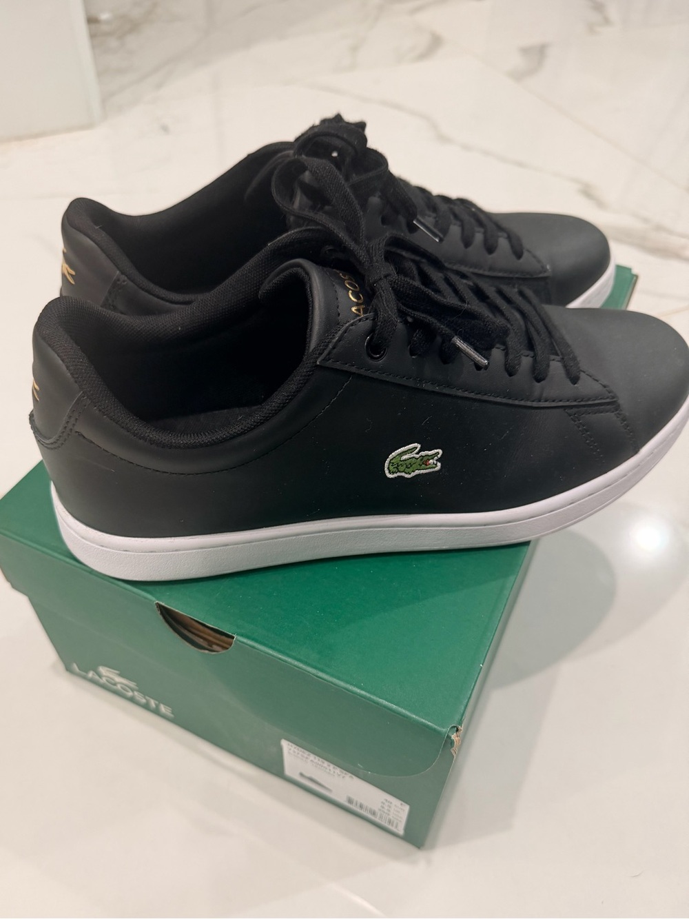 Lacoste Black Low-Top Sneakers with White Sole